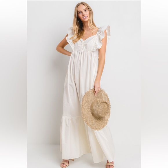 31 Fabulous Solid Poplin Tiered Maxi Dress - Picture 4 of 6